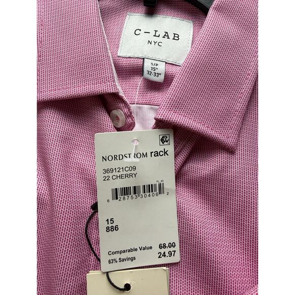 C-LAB NYC Men's Slim-Fit Check-Print Dress Shirt  S/P - Picture 2 of 9
